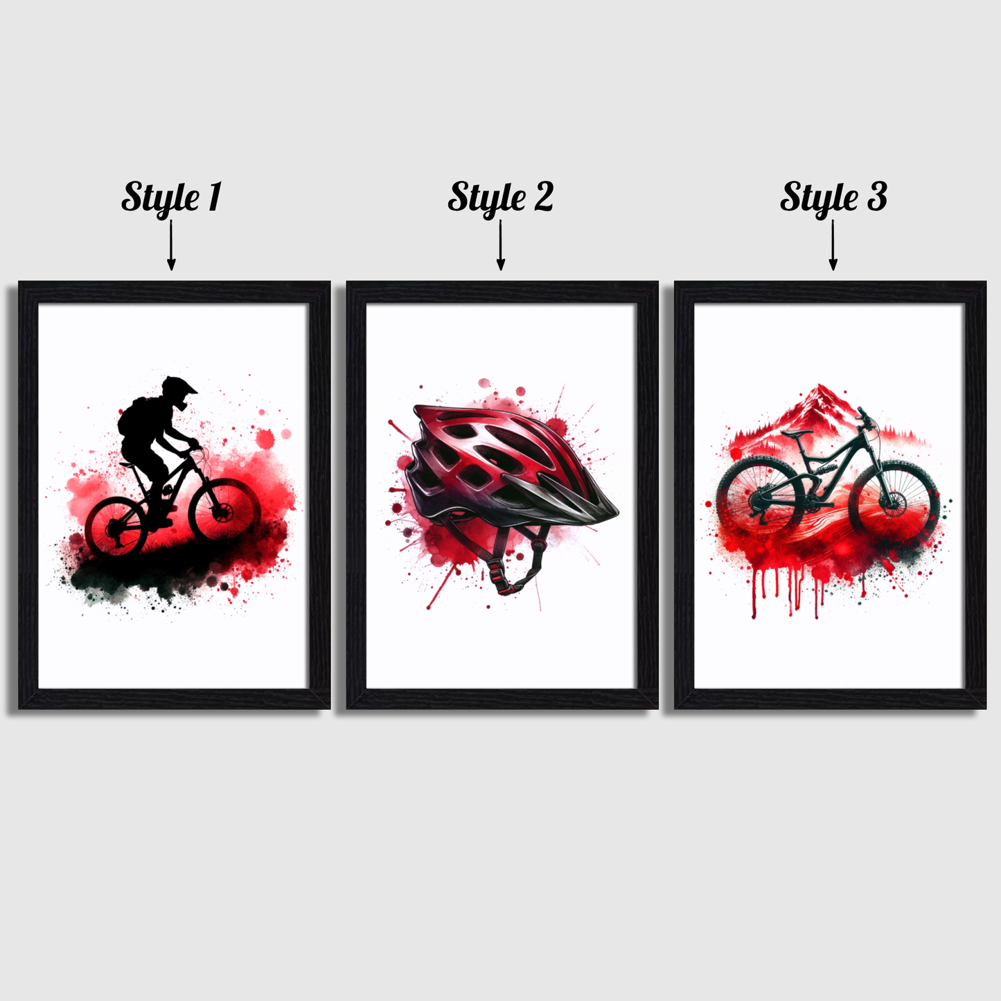 Red Mountain Bike Print Set