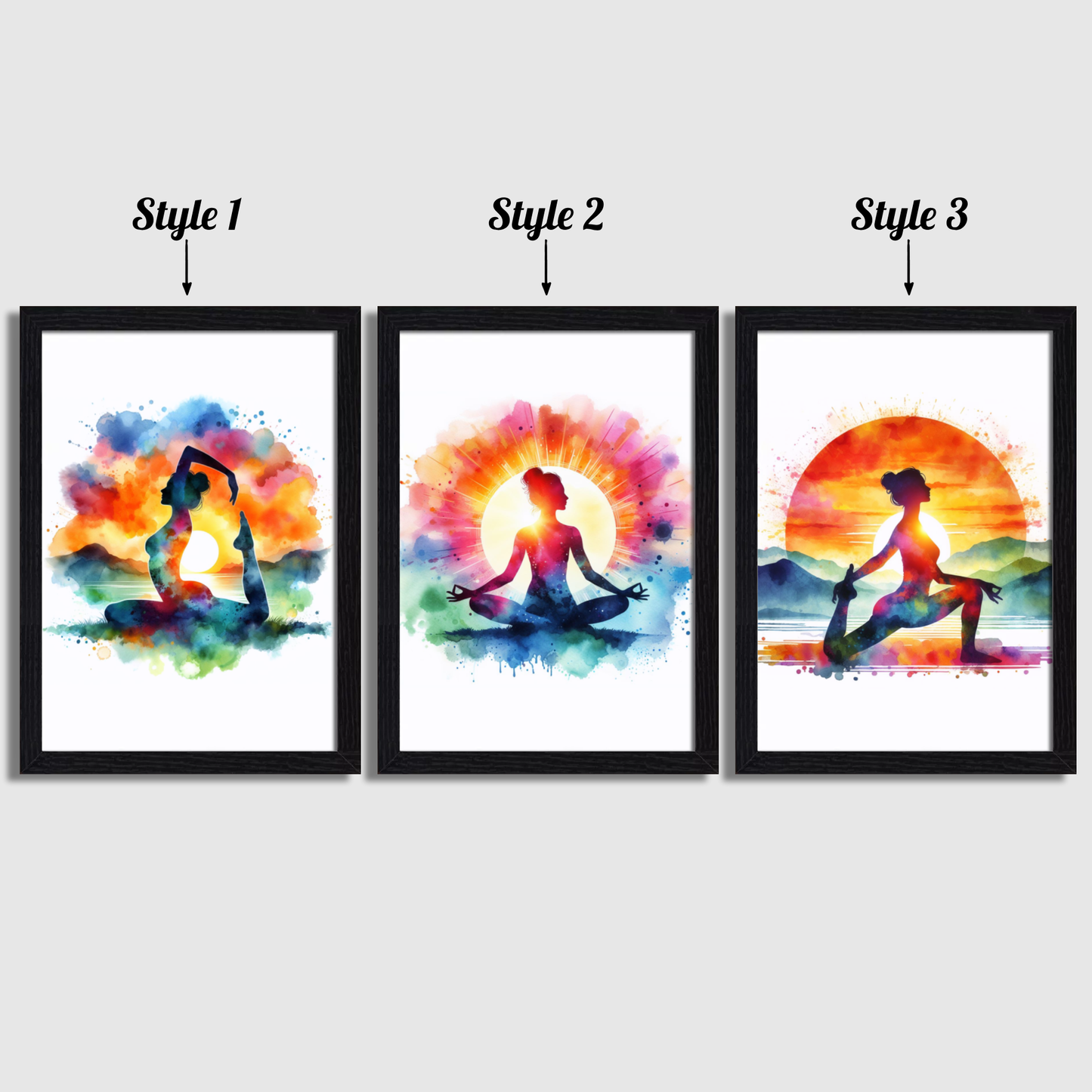 Yoga Sunrise Print Set
