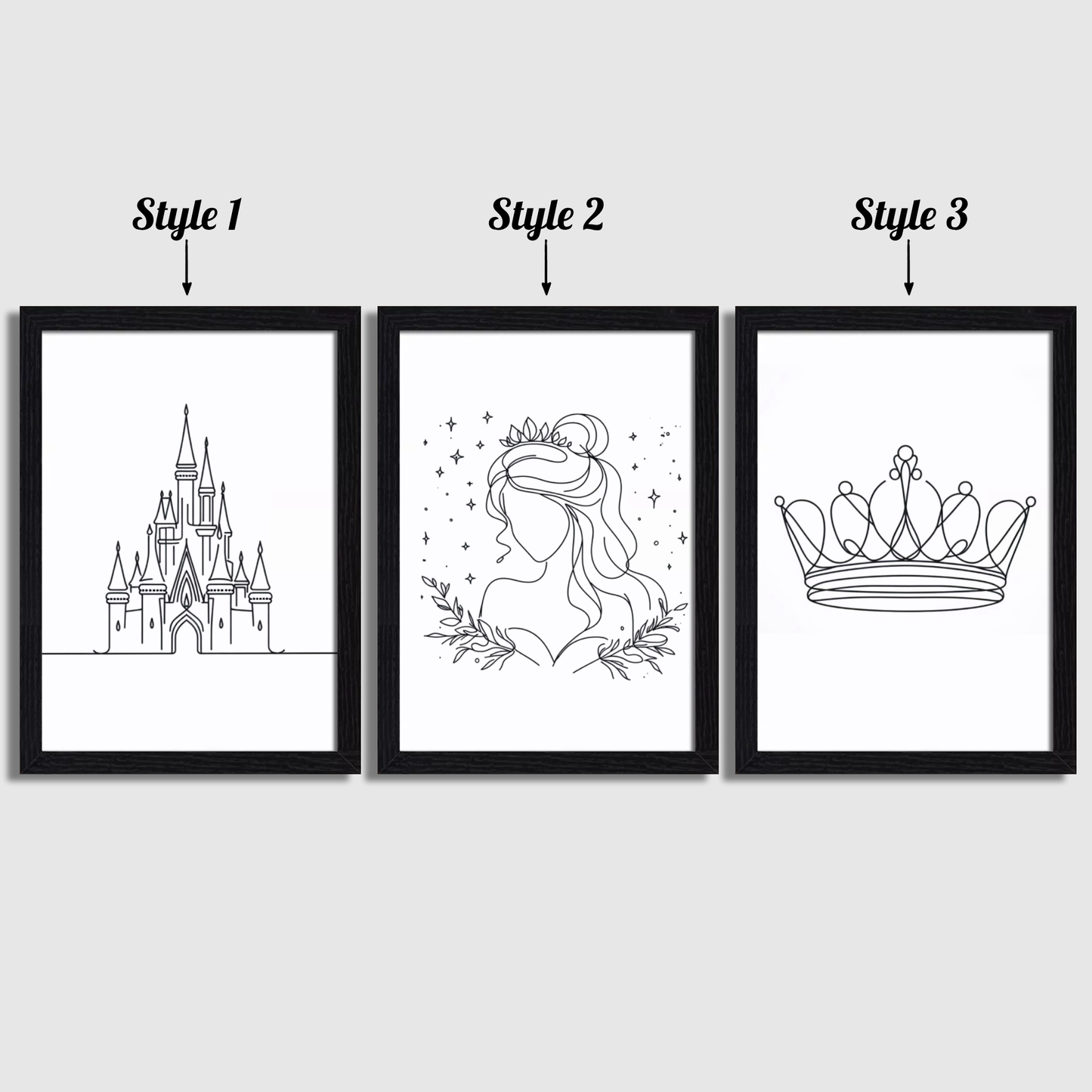 Princess Line Art Print Set