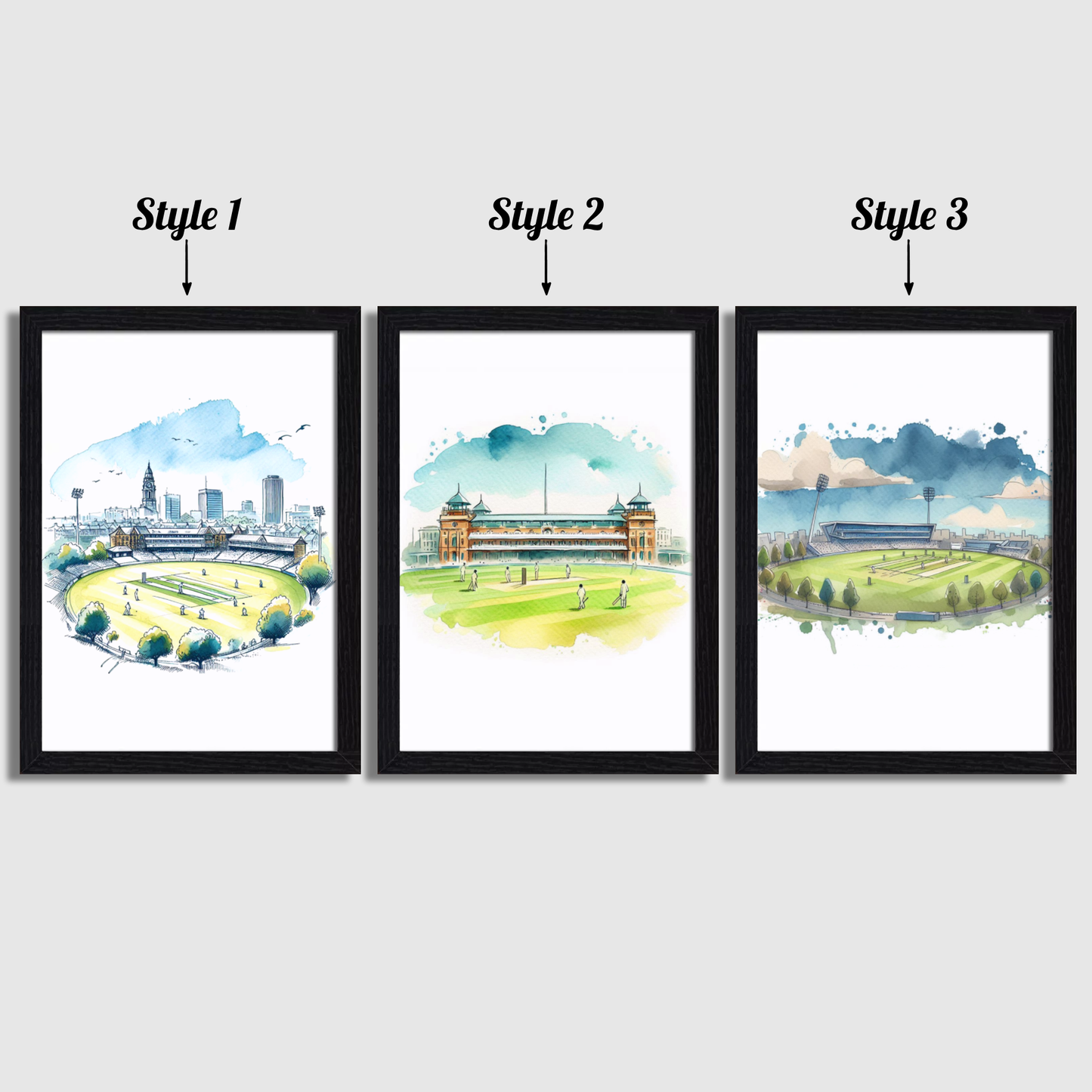 Cricket Stadium Print Set