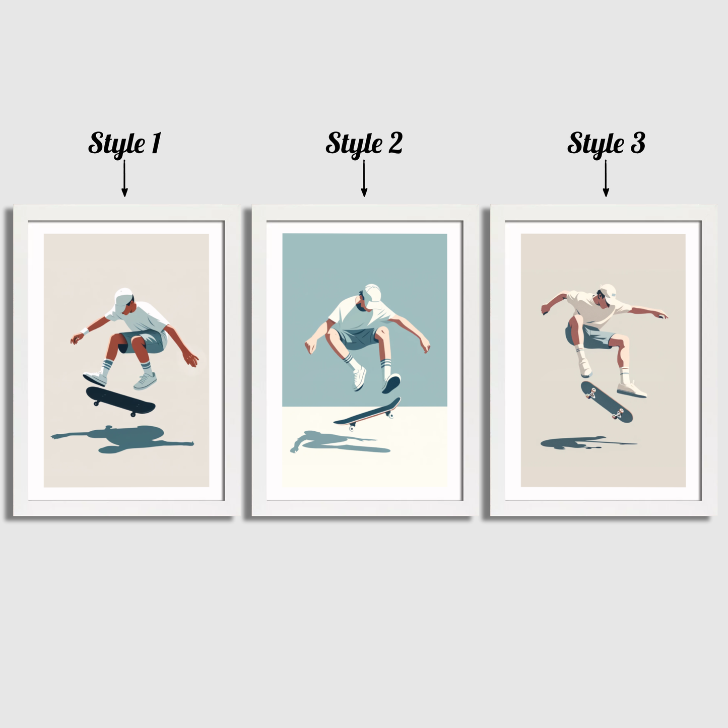 Skateboarder Print Set