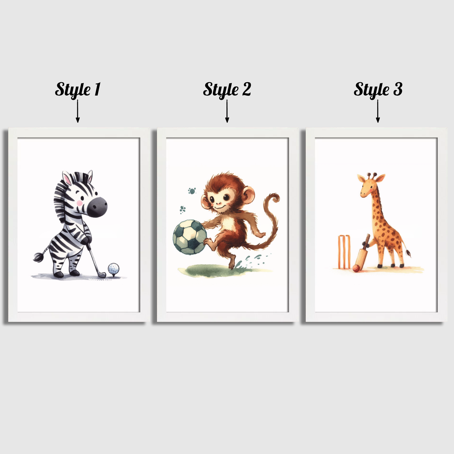 Animal Sports Print Set