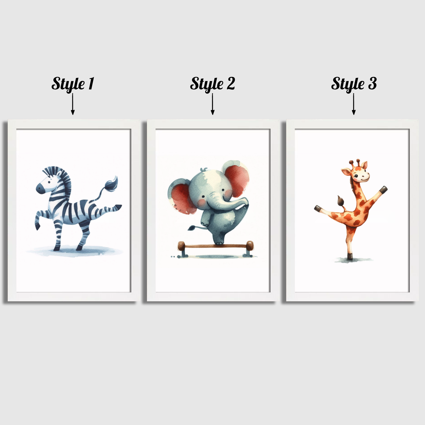 Animal Gymnastics Print Set