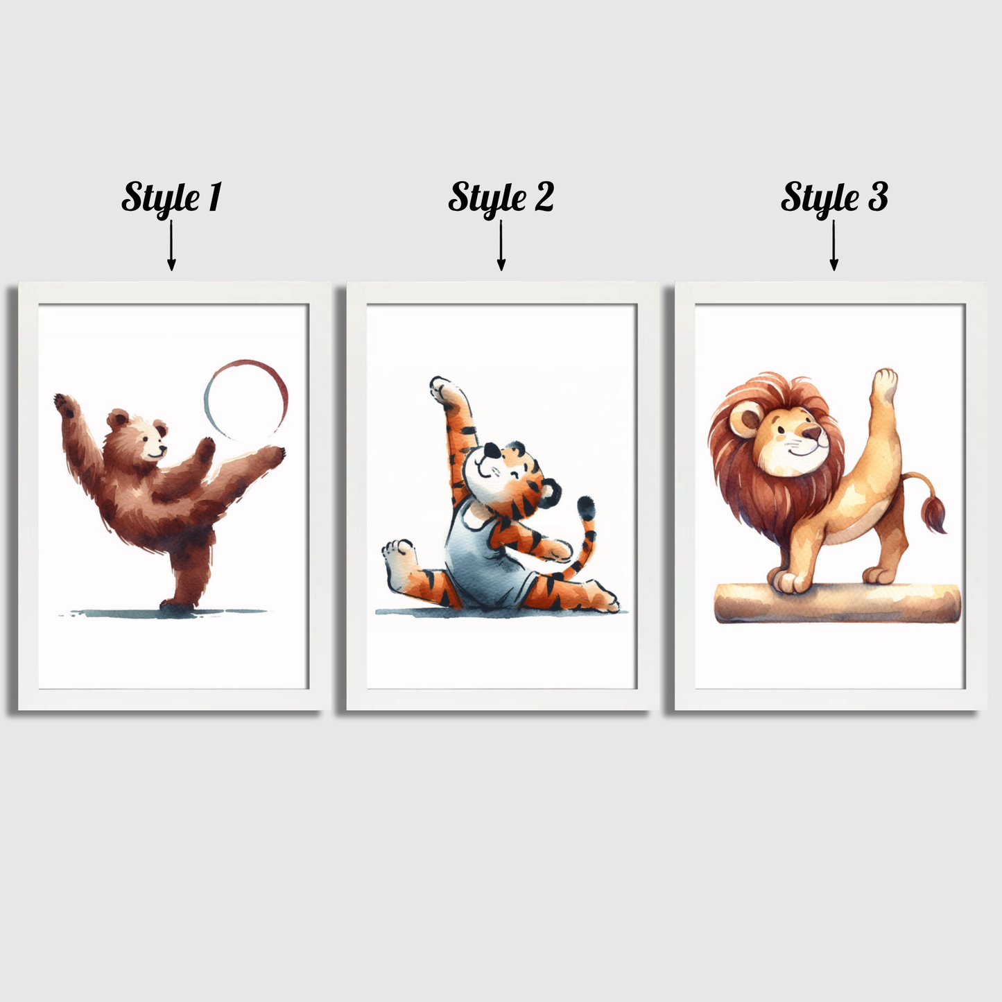 Animal Gymnastics Print Set
