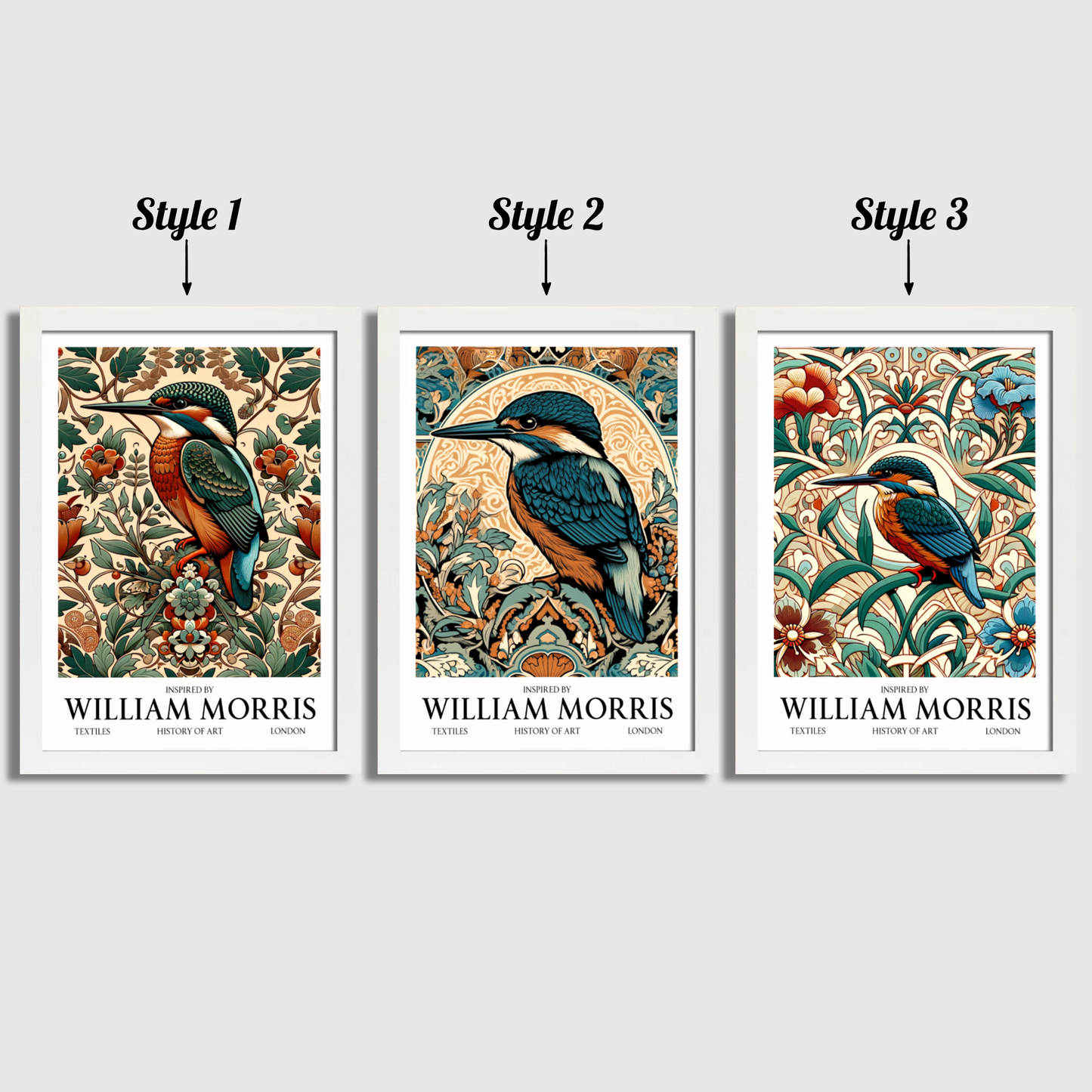 William Morris Kingfisher Print Set