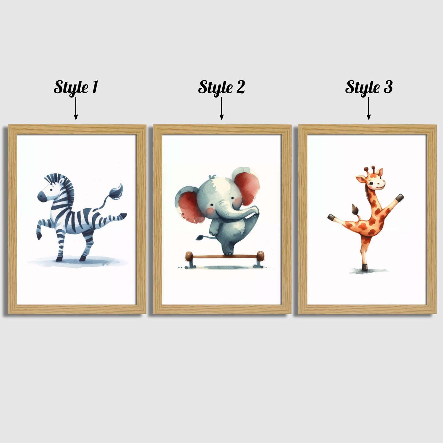 Animal Gymnastics Print Set