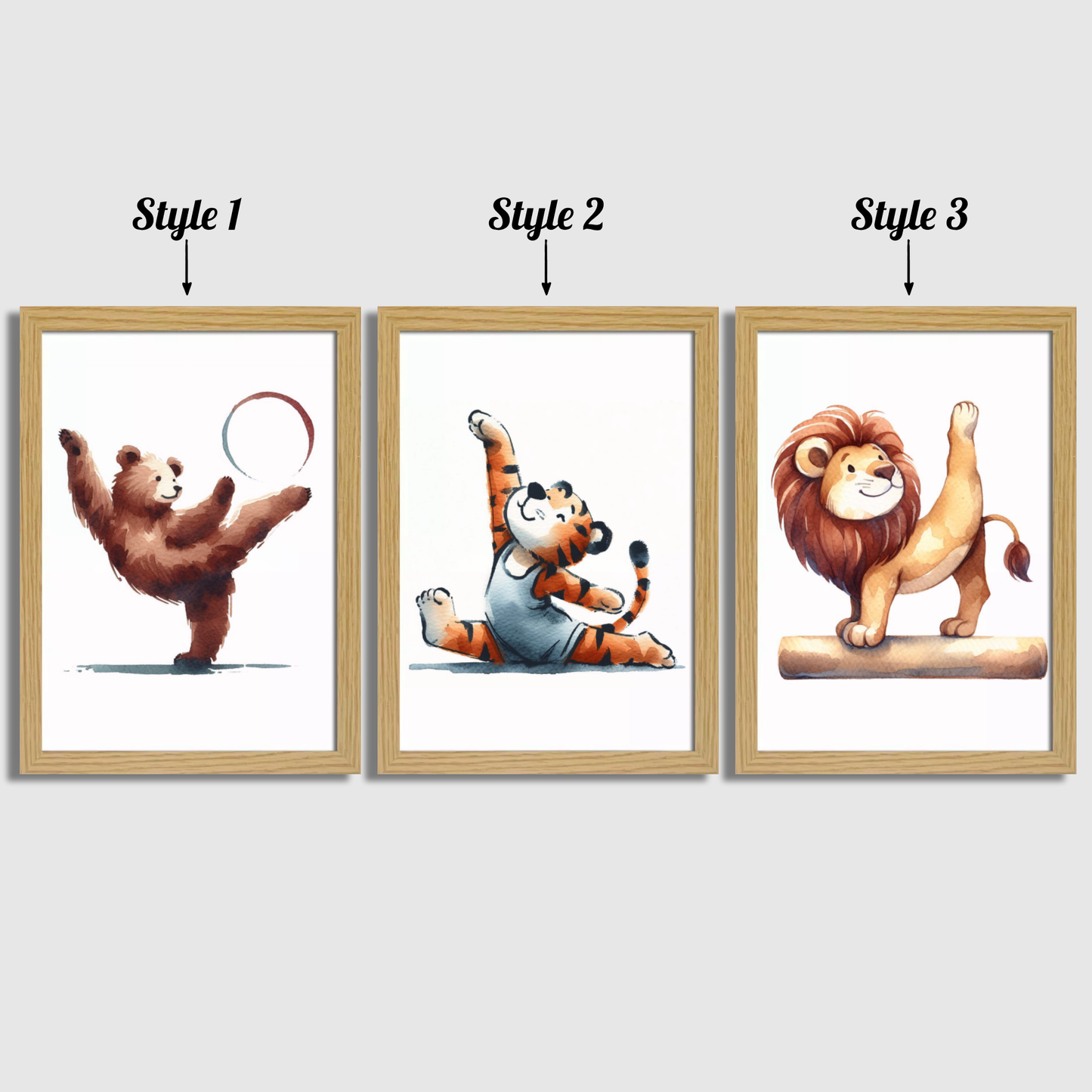 Animal Gymnastics Print Set