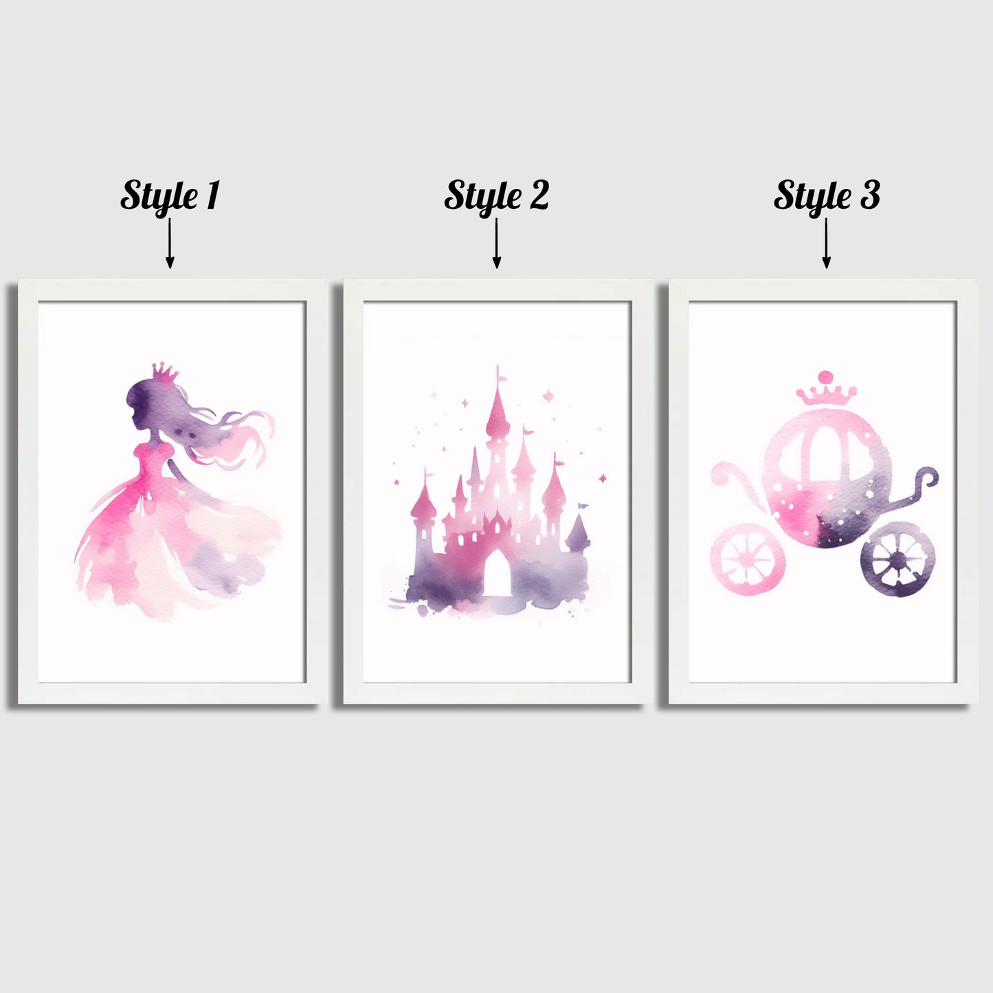 Watercolour Princess Print Set