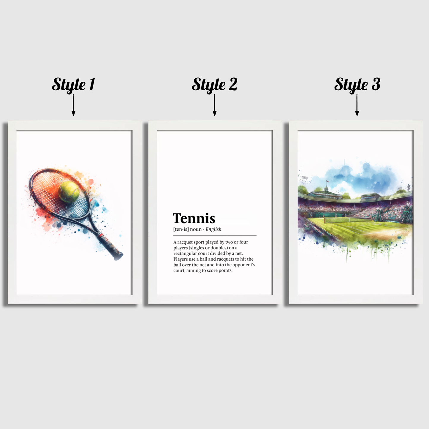 Tennis Definition Print Set