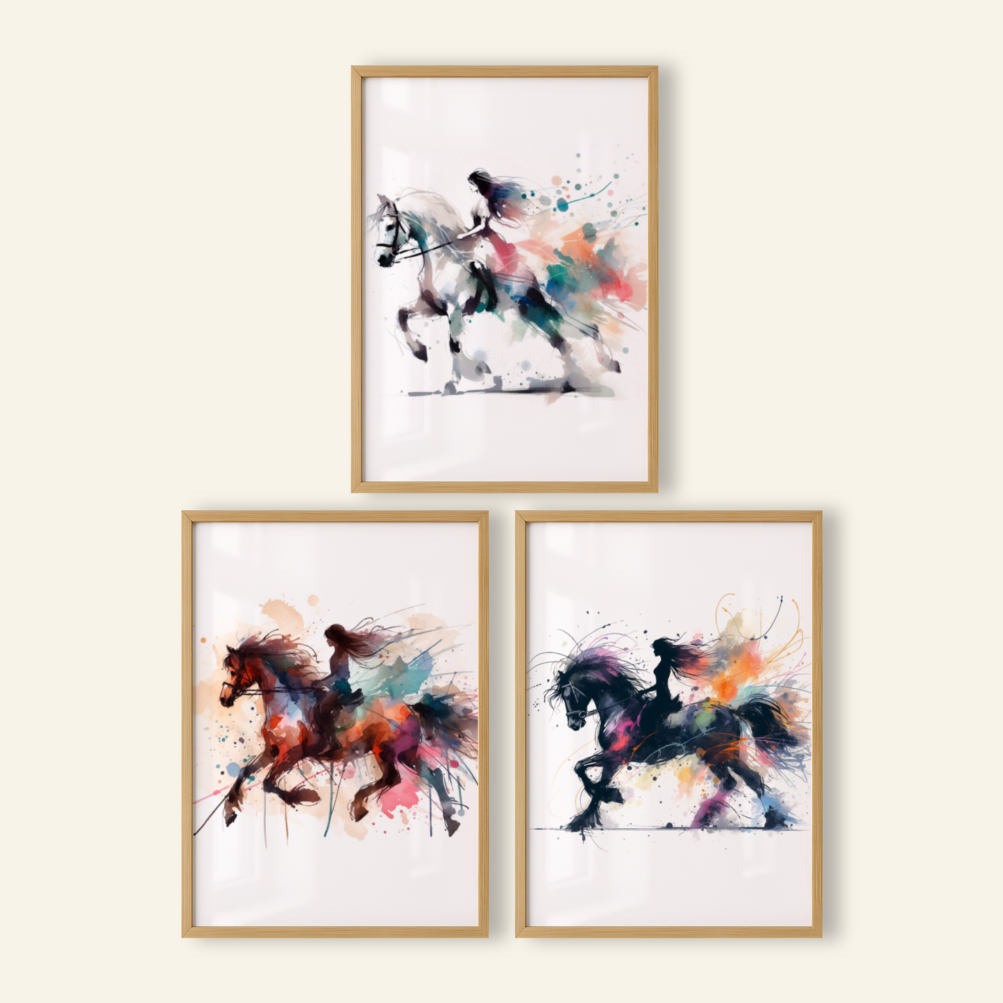 Horse & Rider Prints - Horse & Pony Collection Set of 3