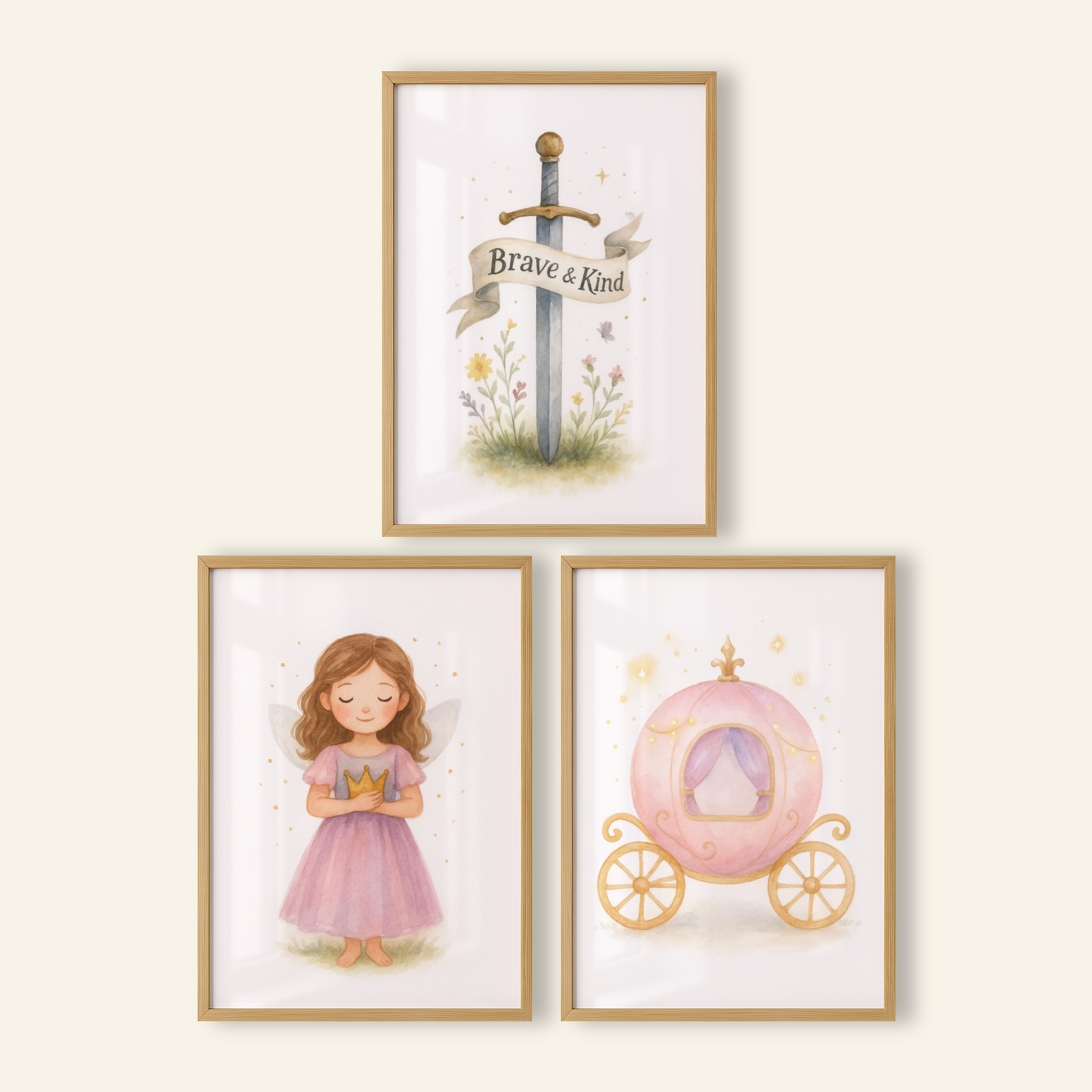 Crown & Courage Print Set - Fairytale Collection Set of 3