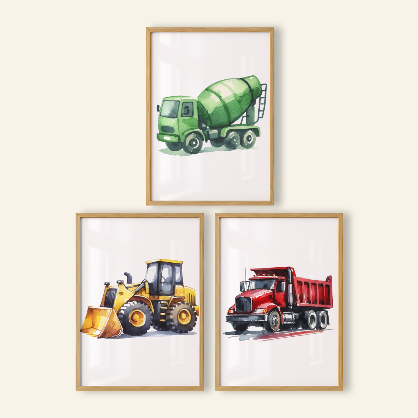 Colourful Construction Print Set - Construction Collection Set of 3
