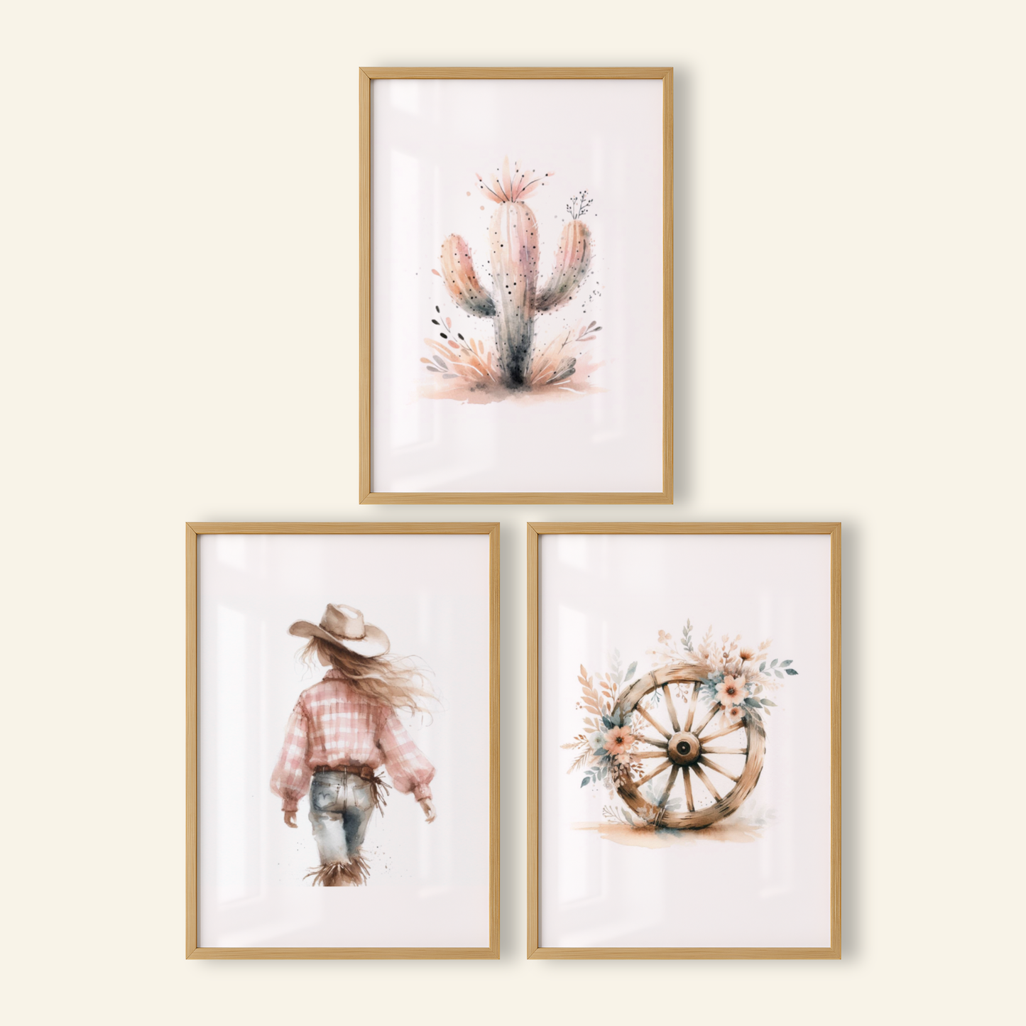 Cowgirl Print Set - Horse & Pony Collection Set of 3