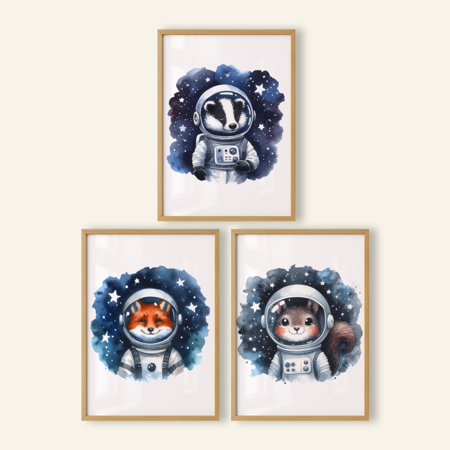 Woodland Animals Space Print Set - Nursery Space Collection Set of 3