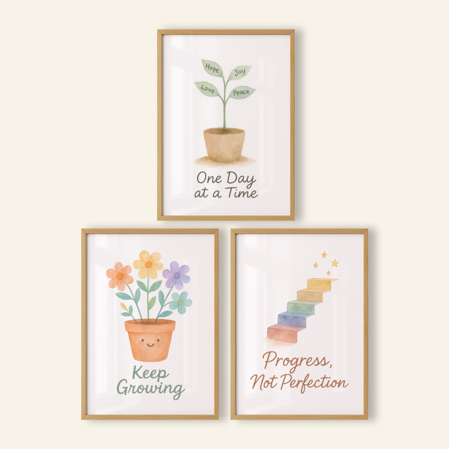 Gentle Growth Print Set - Rainbow & Positivity Collection Set of 3