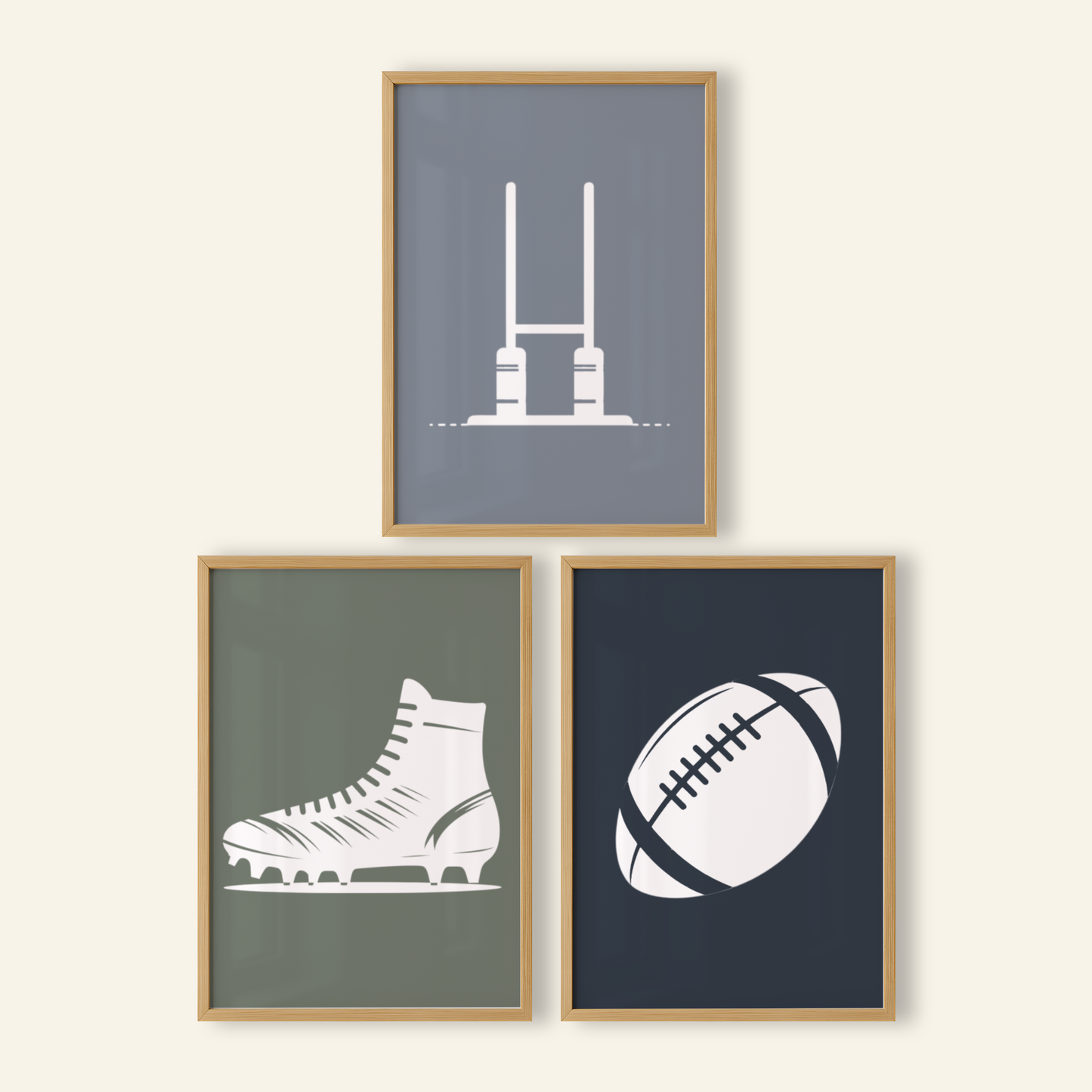 2D Rugby Print Set - Rugby Collection Set of 3