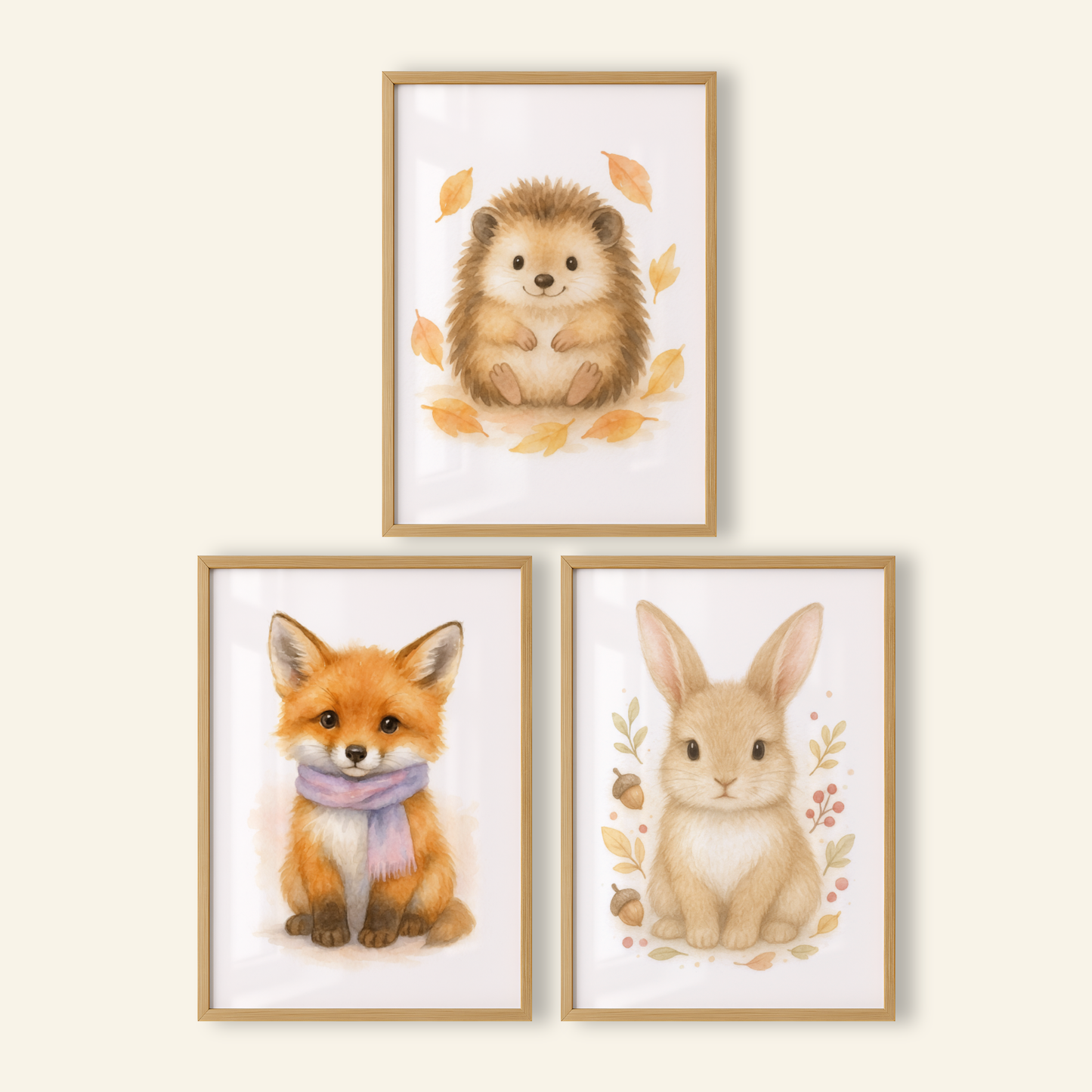Woodland Cuties Print Set - Cute Pets Collection Set of 3