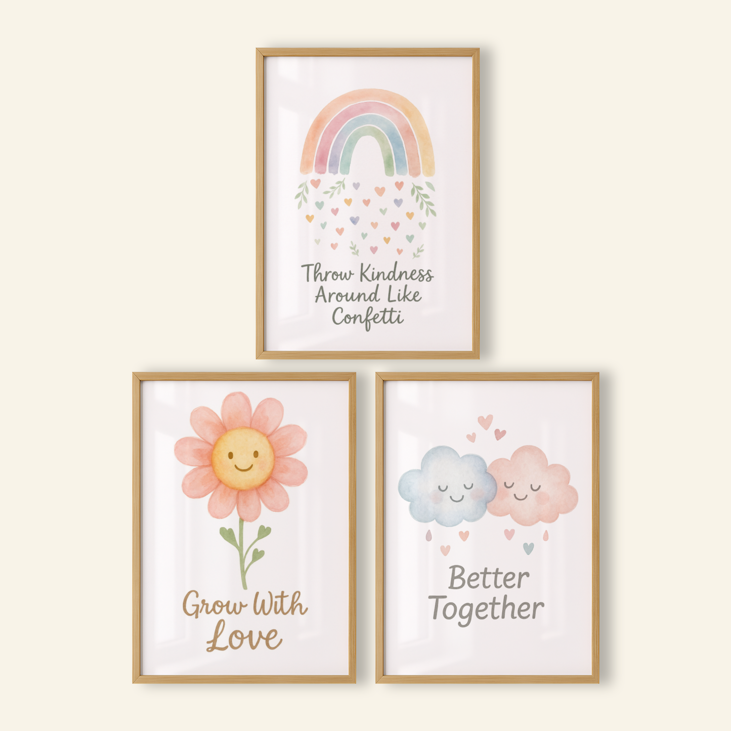 Radiate Kindness Print Set - Rainbow & Positivity Collection Set of 3