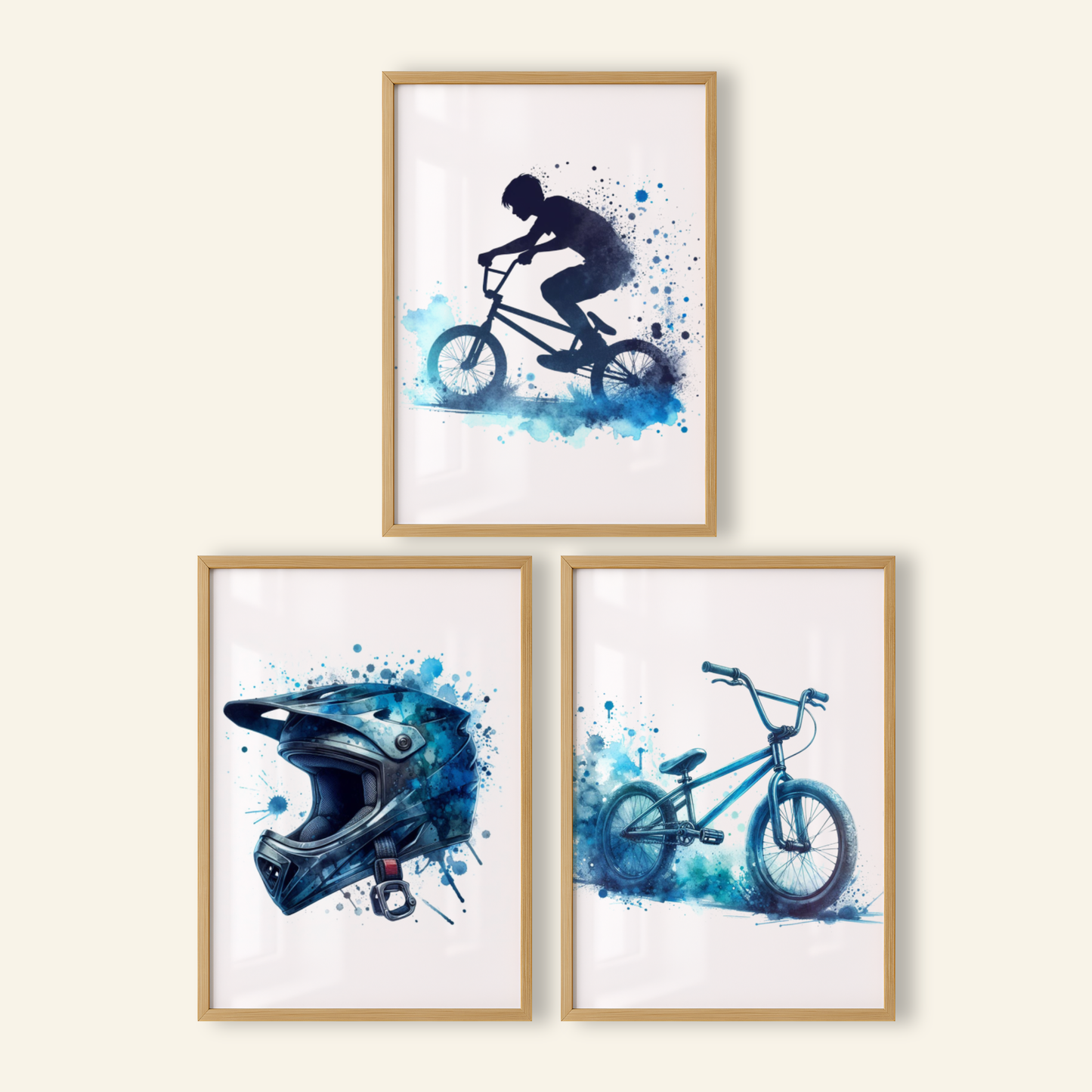 Blue BMX Print Set - Biking & BMX Collection Set of 3
