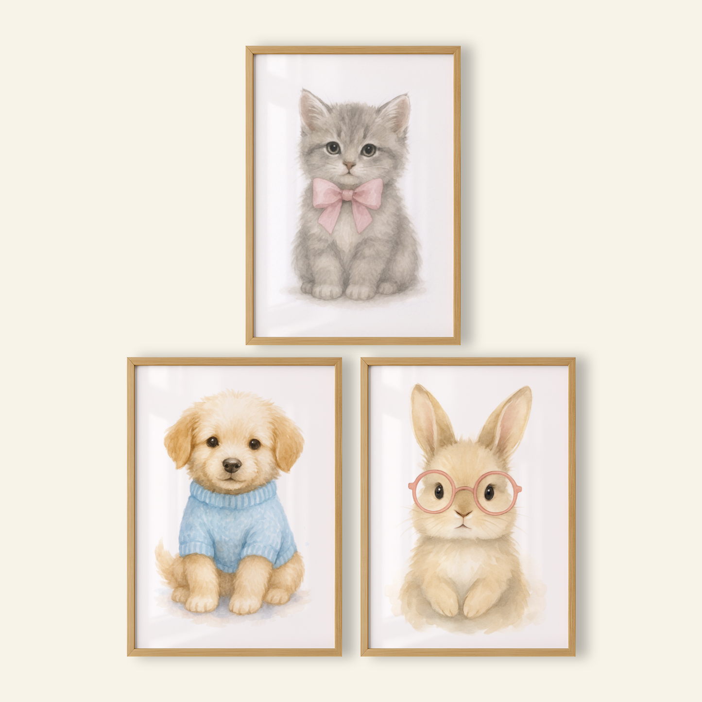 Best Dressed Pets Print Set - Cute Pets Collection Set of 3