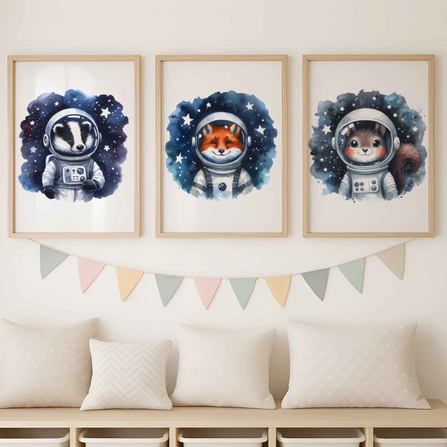 Woodland Animals Space Print Set - Nursery Space Collection Set of 3
