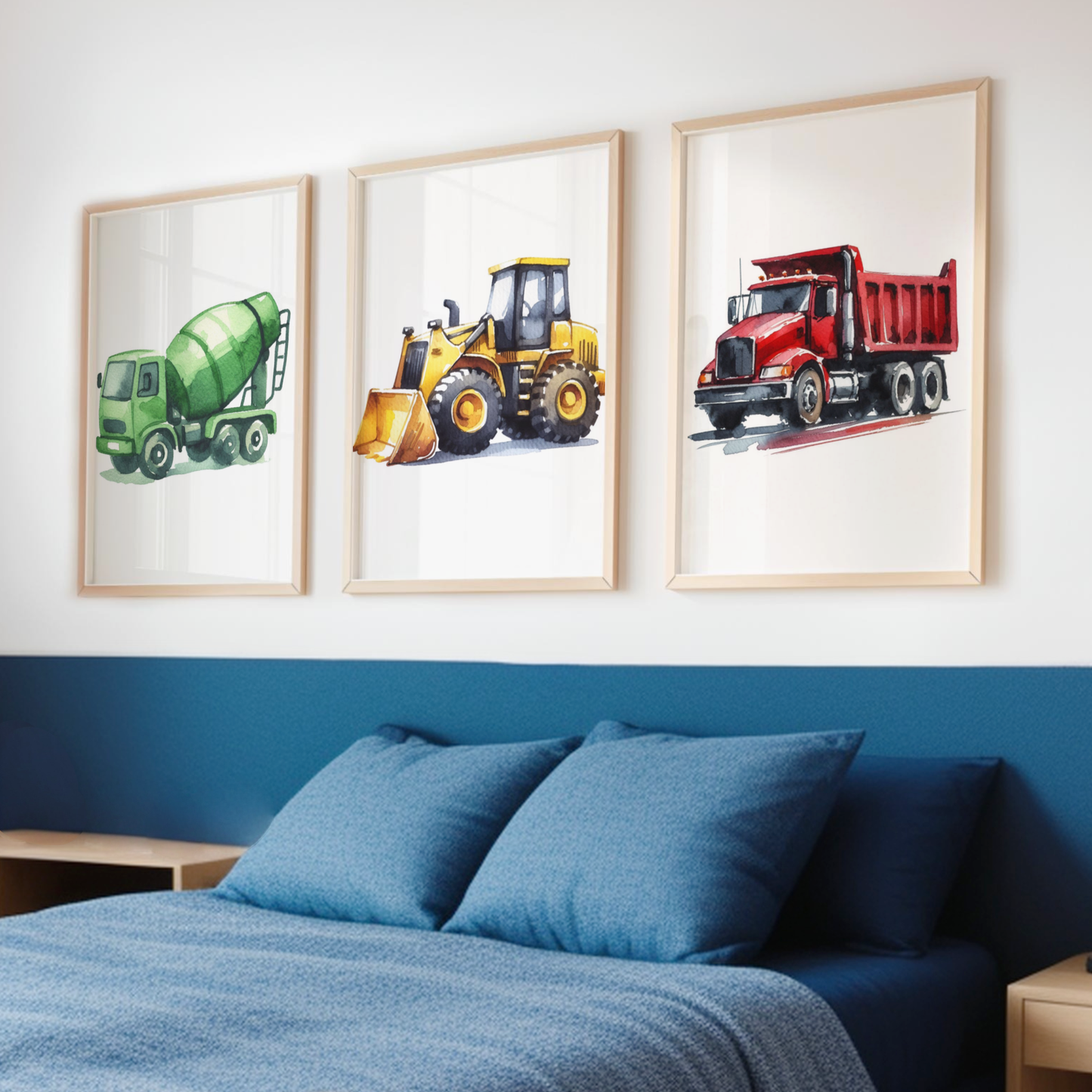 Colourful Construction Print Set - Construction Collection Set of 3