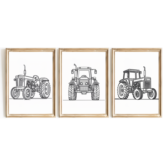 Minimal Tractor Print Set