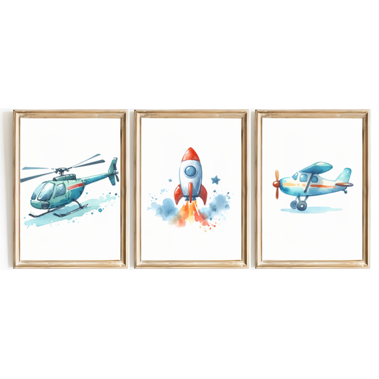 Airplane Nursery Print Set