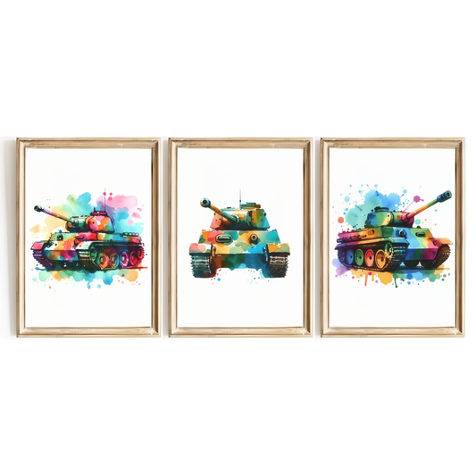 Colourful Tank Print Set
