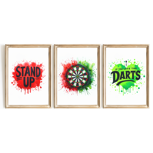 Red & Green Darts Print Set