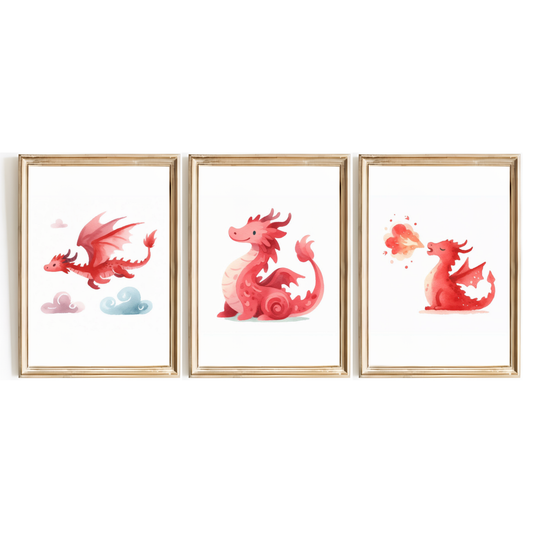 Red Dragon Print Set