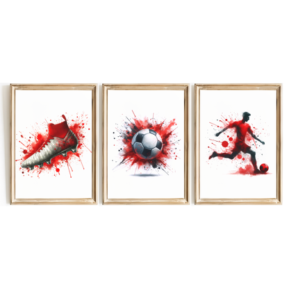 Red Football Print Set