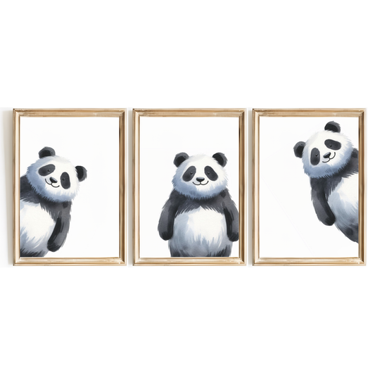 Peeking Panda Print Set
