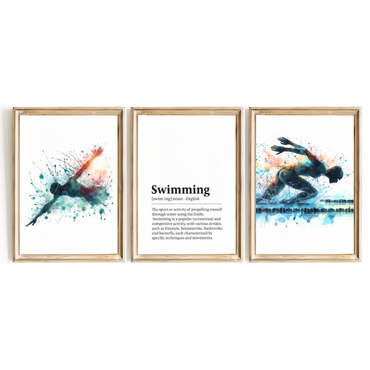 Swimming Definition Print Set