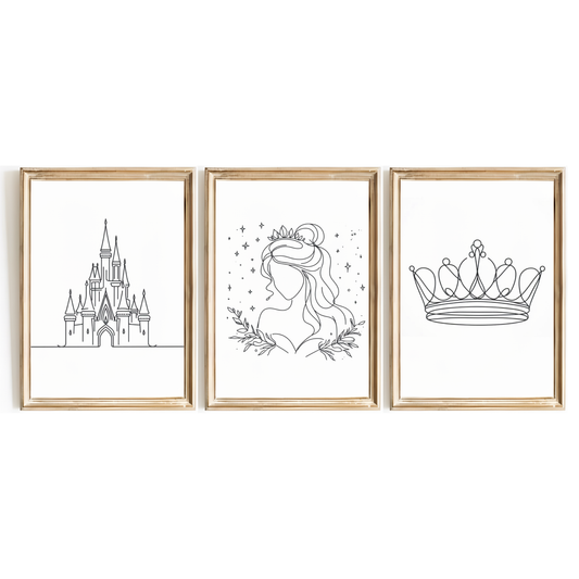 Princess Line Art Print Set