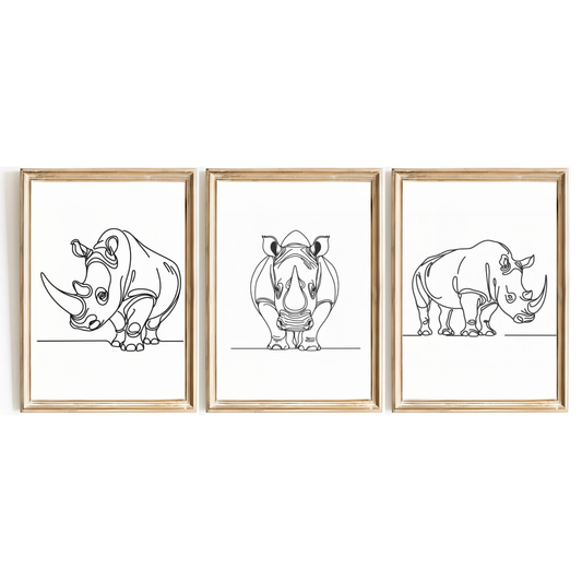 Minimal Rhino Print Set