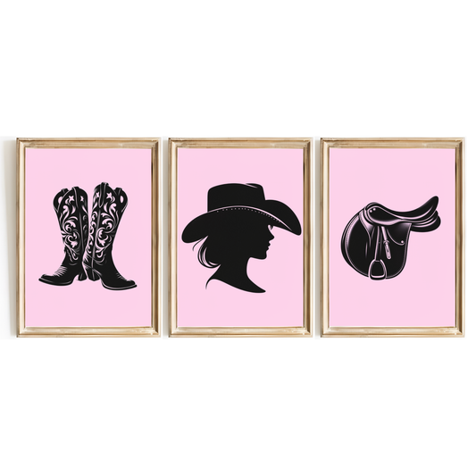 Pink Western Print Set