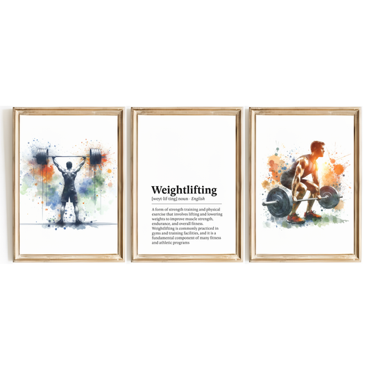 Weightlifting Definition Print Set