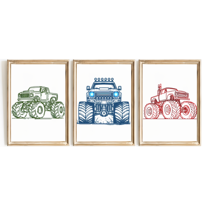 RGB Monster Truck Print Set