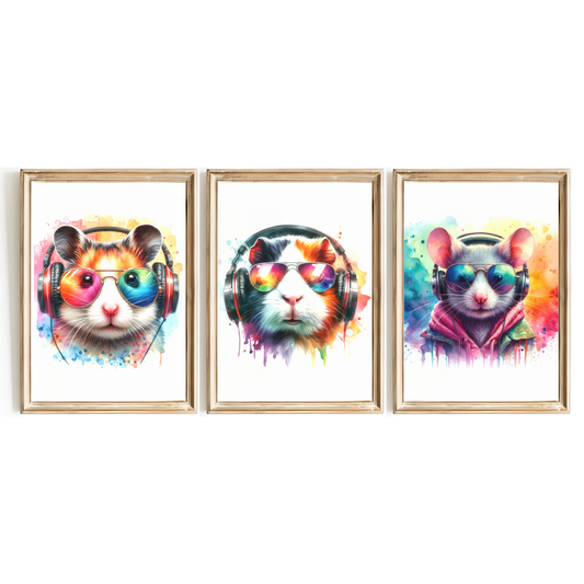 Small Pets Gaming Print Set