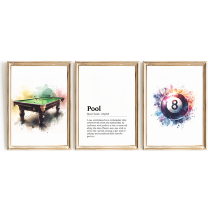 Pool Definition Print Set