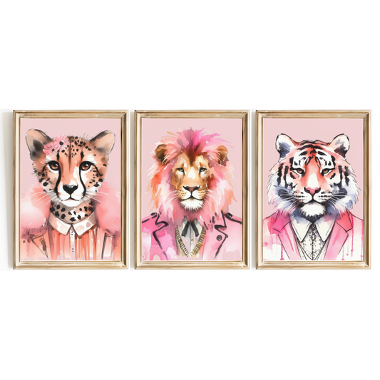 Pink Hipster Animal Print Set