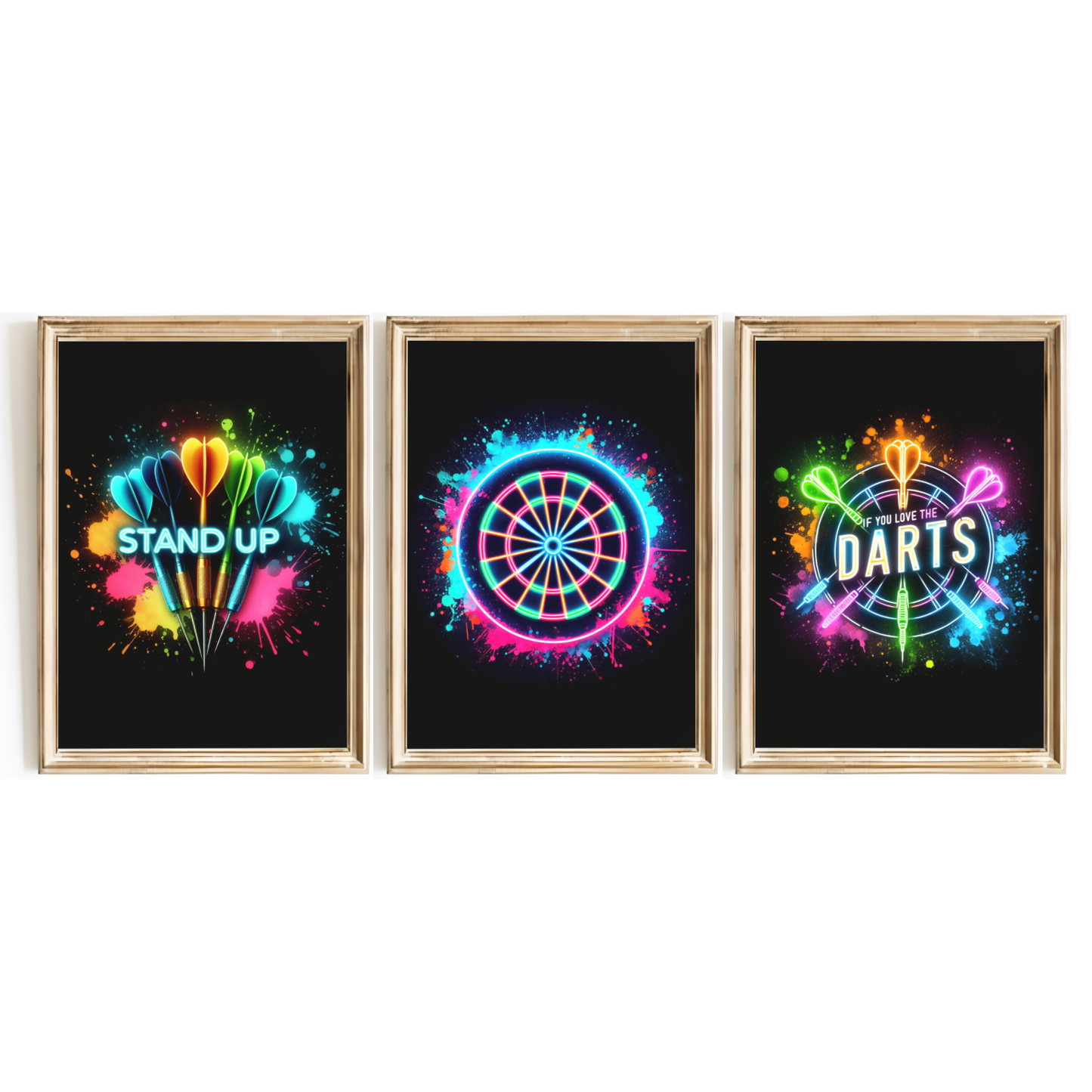 Neon Darts Print Set