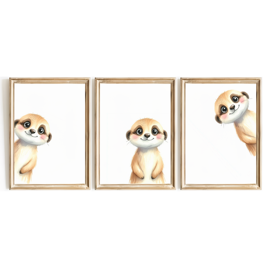 Peeking Meerkat Print Set