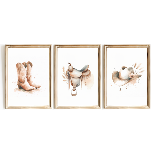 Boho Cow Girl Print Set