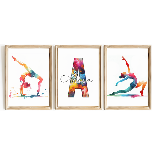 Colourful Personalised Gymnastics Print Set