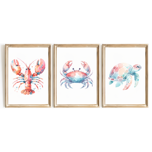 Sea Creature Print Set