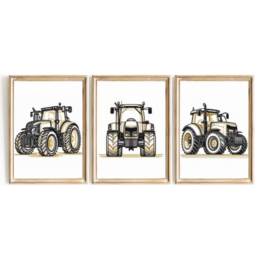 Boho Tractor Print Set