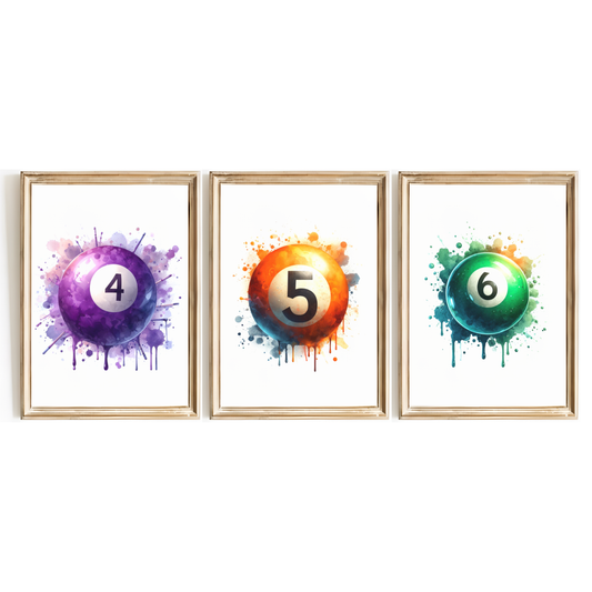 Pool Ball Print Set