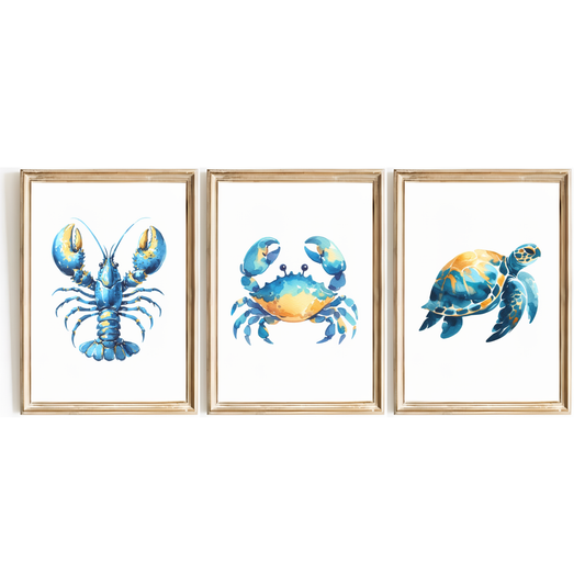 Sea Creatures Print Set